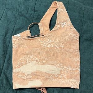 Gymshark Camo Adapt Asymmetrical lace up top